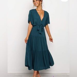 Petal & Pup Deep Teal Midi Dress